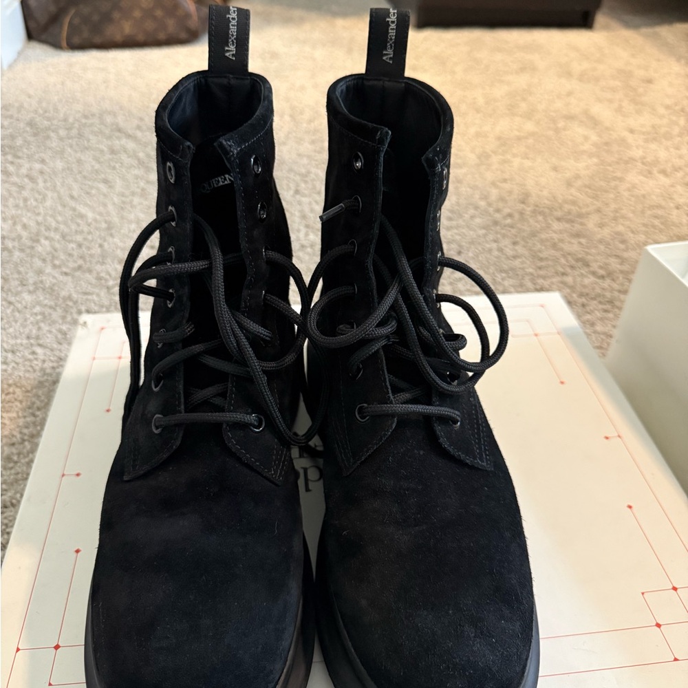 Alexander McQueen Men's Leather Wedge Sole boot